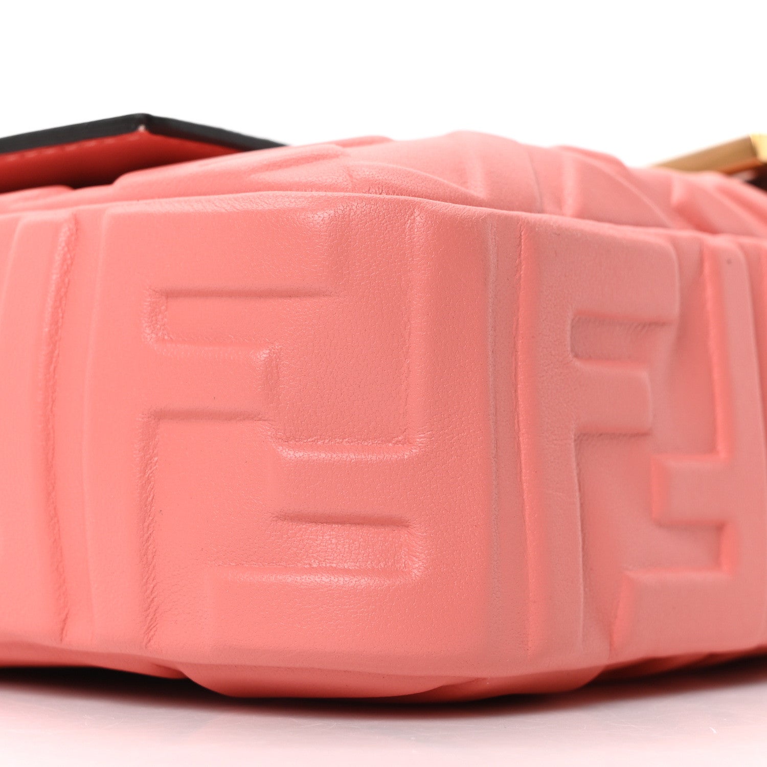 Fendi Nappa FF 1974 Embossed Baguette Rosa Pesca 8 of 9