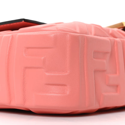 Fendi Nappa FF 1974 Embossed Baguette Rosa Pesca 8 of 9