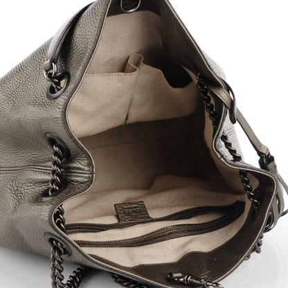 Gucci Metallic Pebbled Calfskin Medium Soho Chain Shoulder Bag Sasso 5 of 7