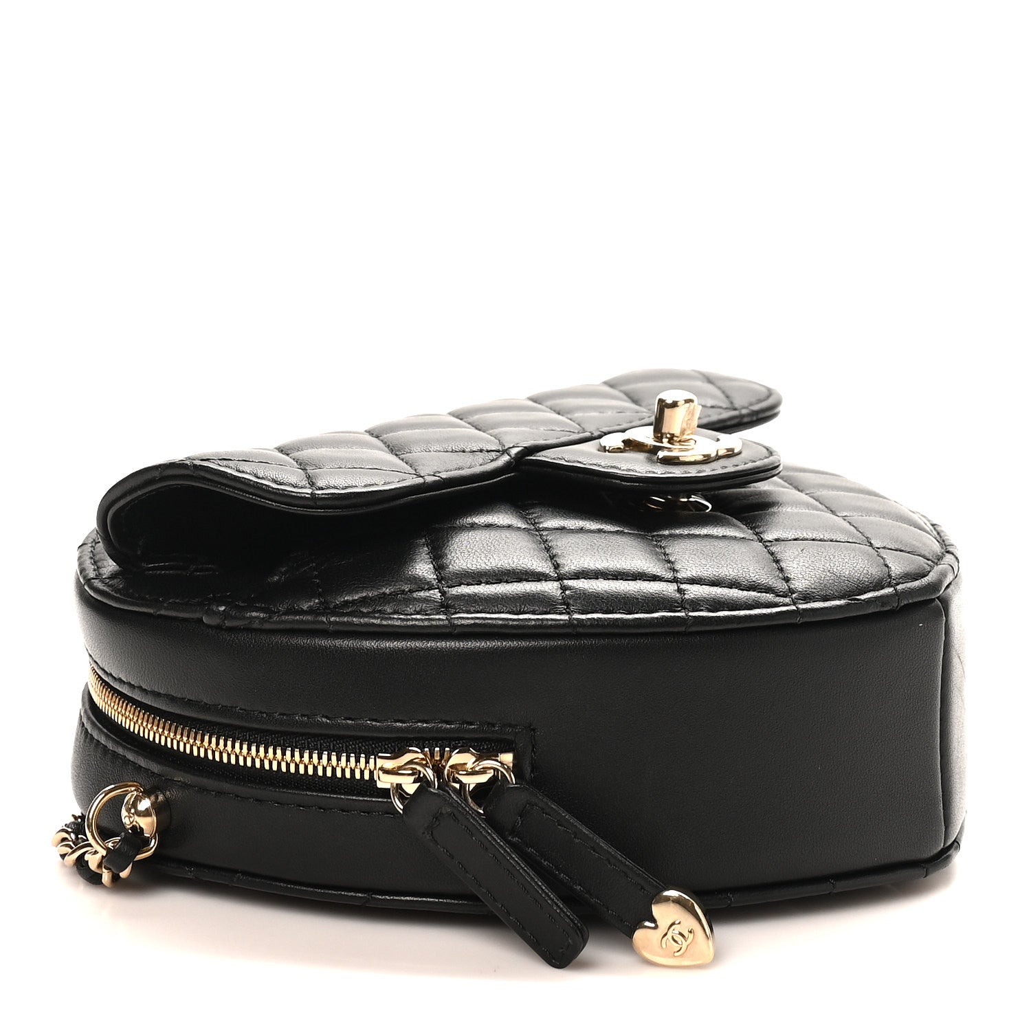 Chanel Lambskin Quilted CC In Love Heart Bag Black 4 of 10