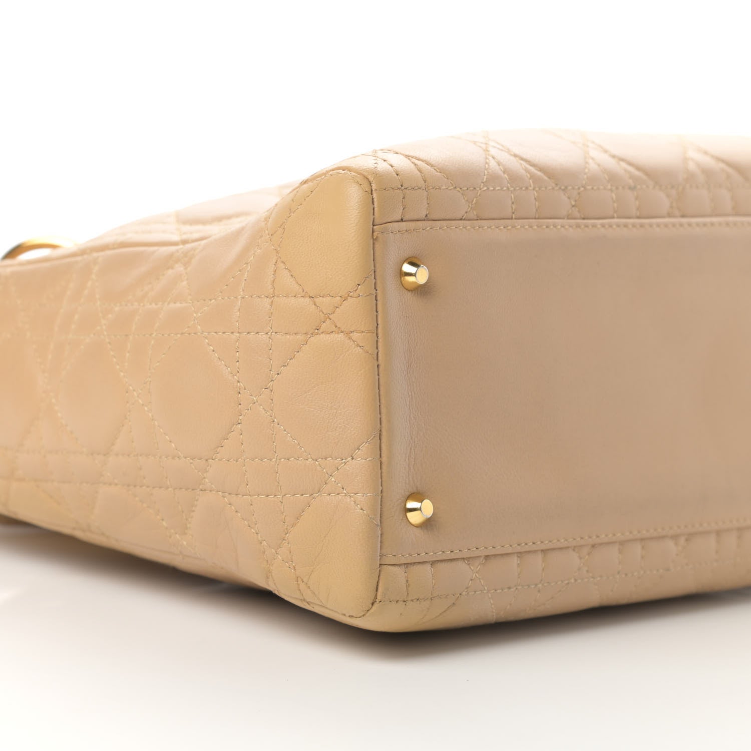 Christian Dior Lambskin Cannage Medium Lady Dior Beige 9 of 18