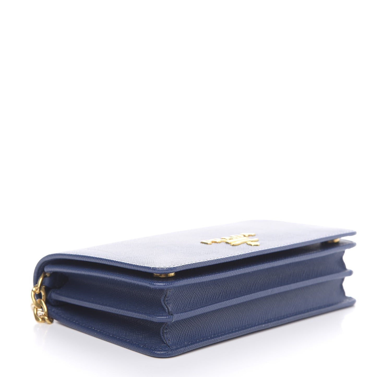Saffiano Lux Chain Wallet Bluette