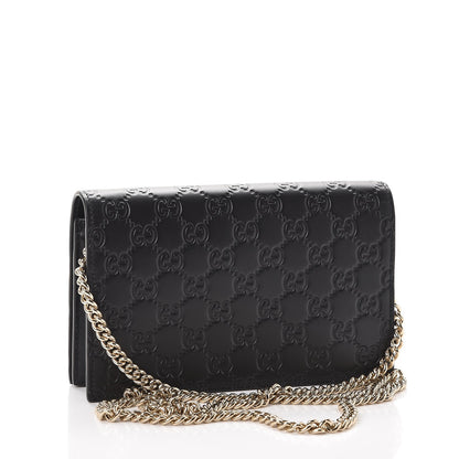 Gucci Guccissima Signature Bowy Chain Wallet Black 3 of 8