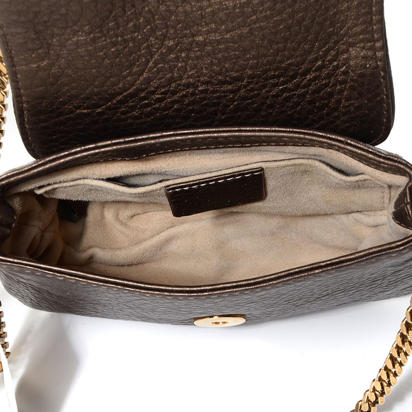 Metallic Pebbled Calfskin Small 1973 Chain Shoulder Bag Winter Leaf