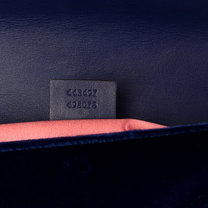 Gucci Velvet Matelasse Small GG Marmont Shoulder Bag Cobalt Blue 6 of 9