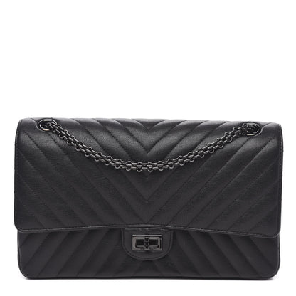 Chanel Sheepskin Chevron Quilted 2.55 Reissue 226 Flap So Black 1 of 14