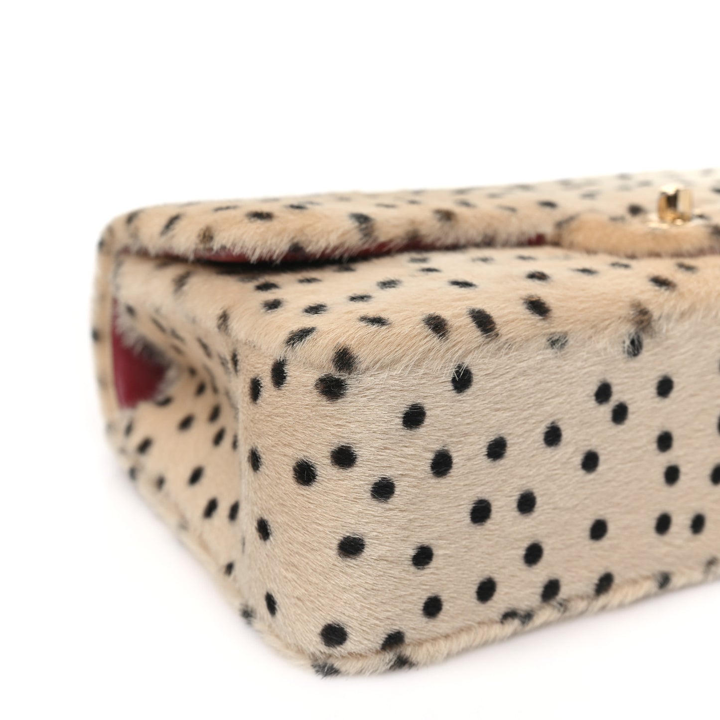 Pony Hair Cheetah Printed Creative Fabrics Flap Light Beige Black