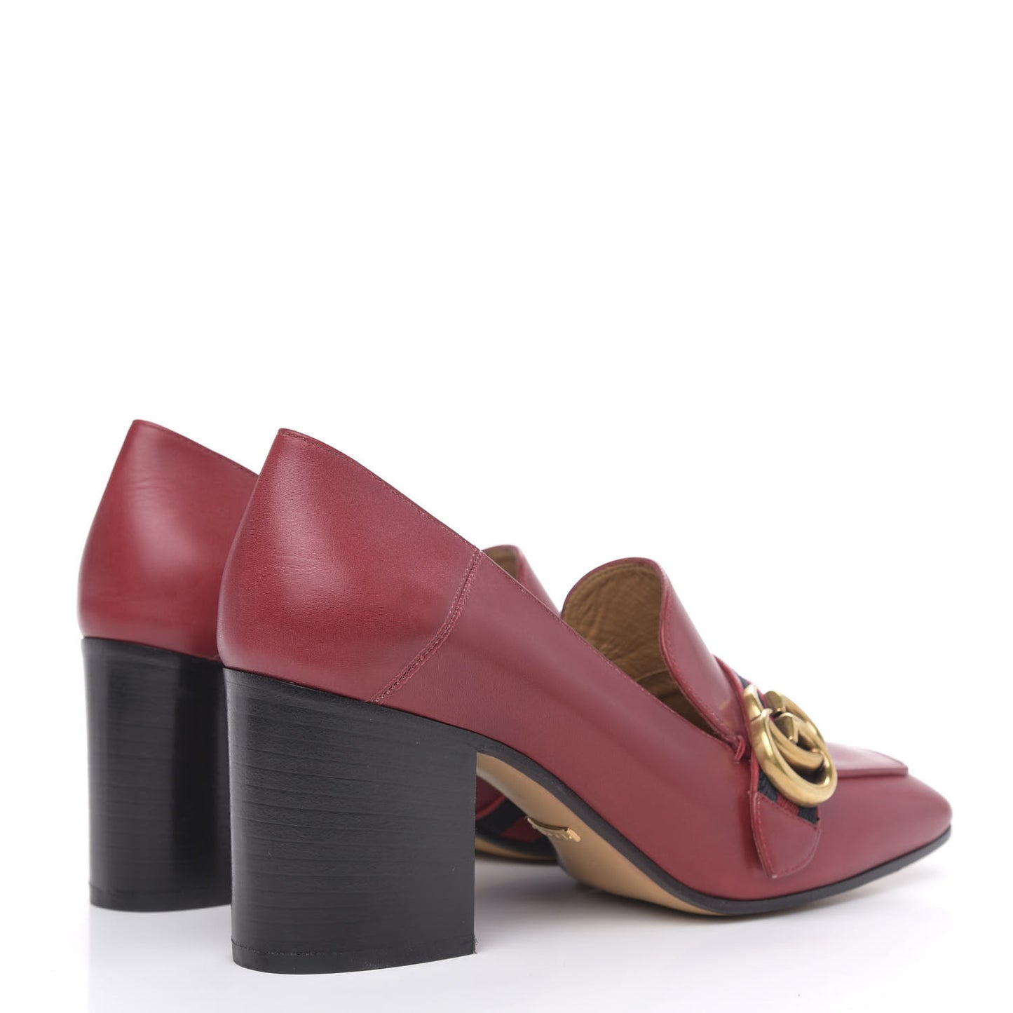 Calfskin Web Peyton Loafer Pumps 38 Hibiscus Red