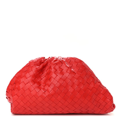 Bottega Veneta Nappa Maxi Intrecciato The Pouch Oversized Clutch Bright Red 1 of 8