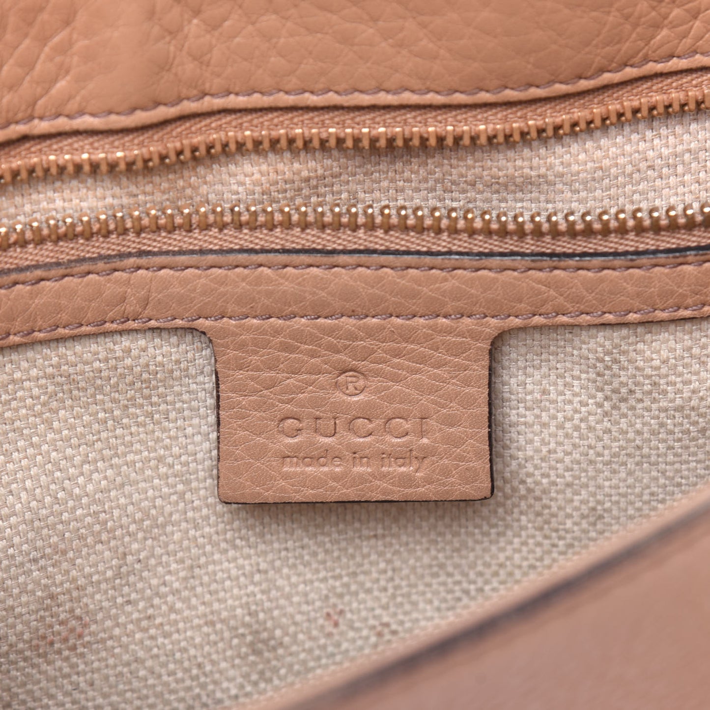 Pebbled Calfskin Medium Soho Flap Crossbody Camelia