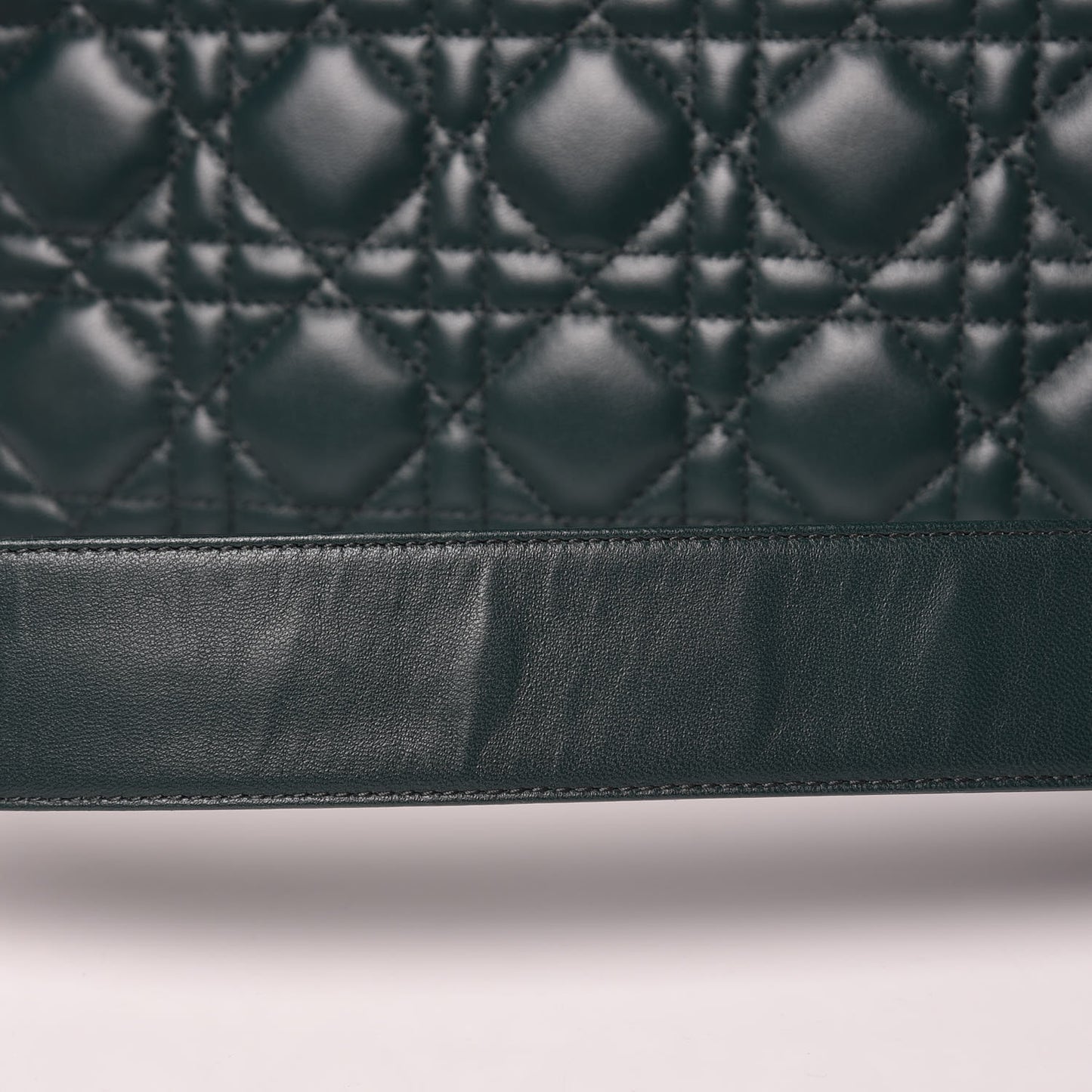 Lambskin Cannage Medium Lady Dior Crystal Strap Green