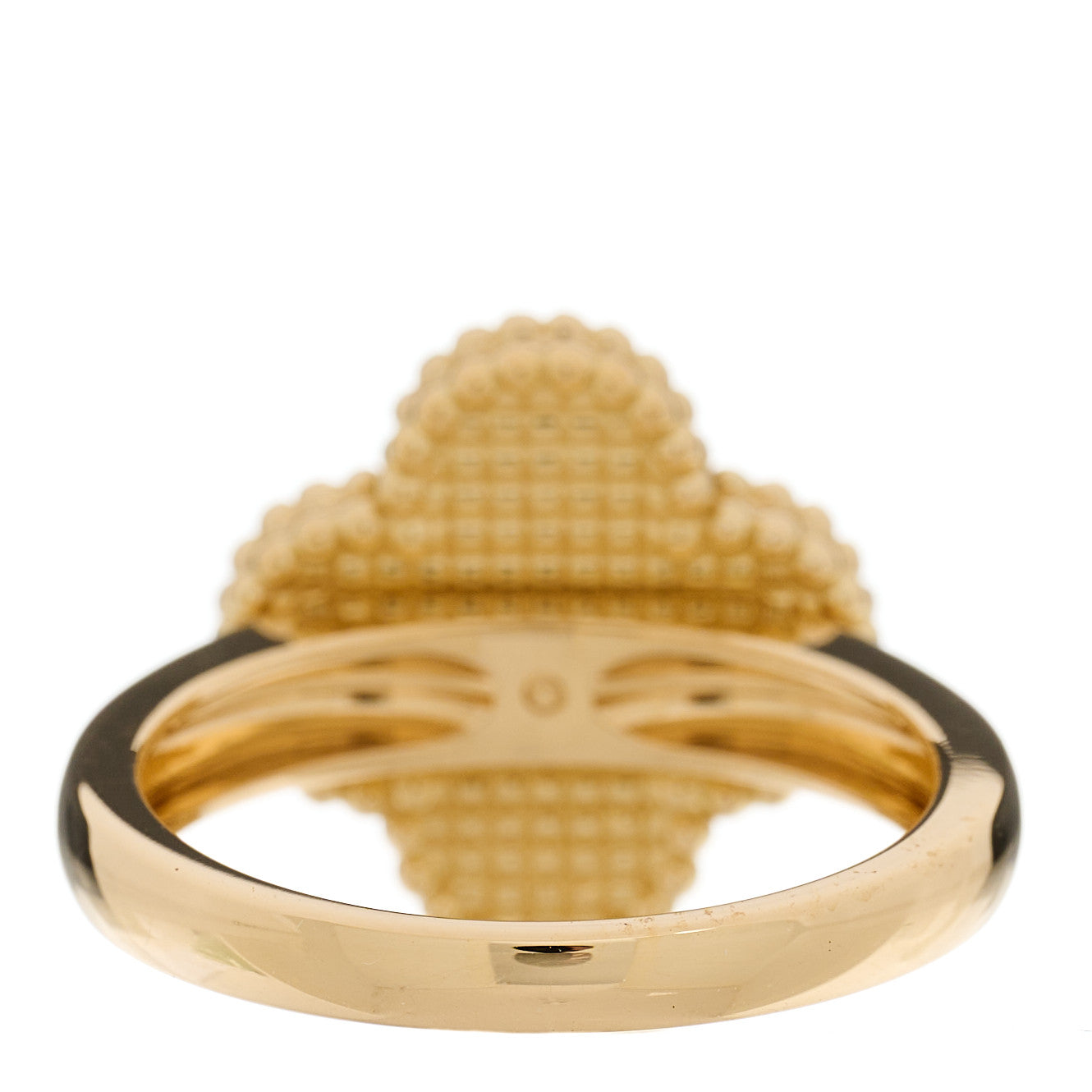 18K Yellow Gold Carnelian Diamond Vintage Alhambra Ring 54 7