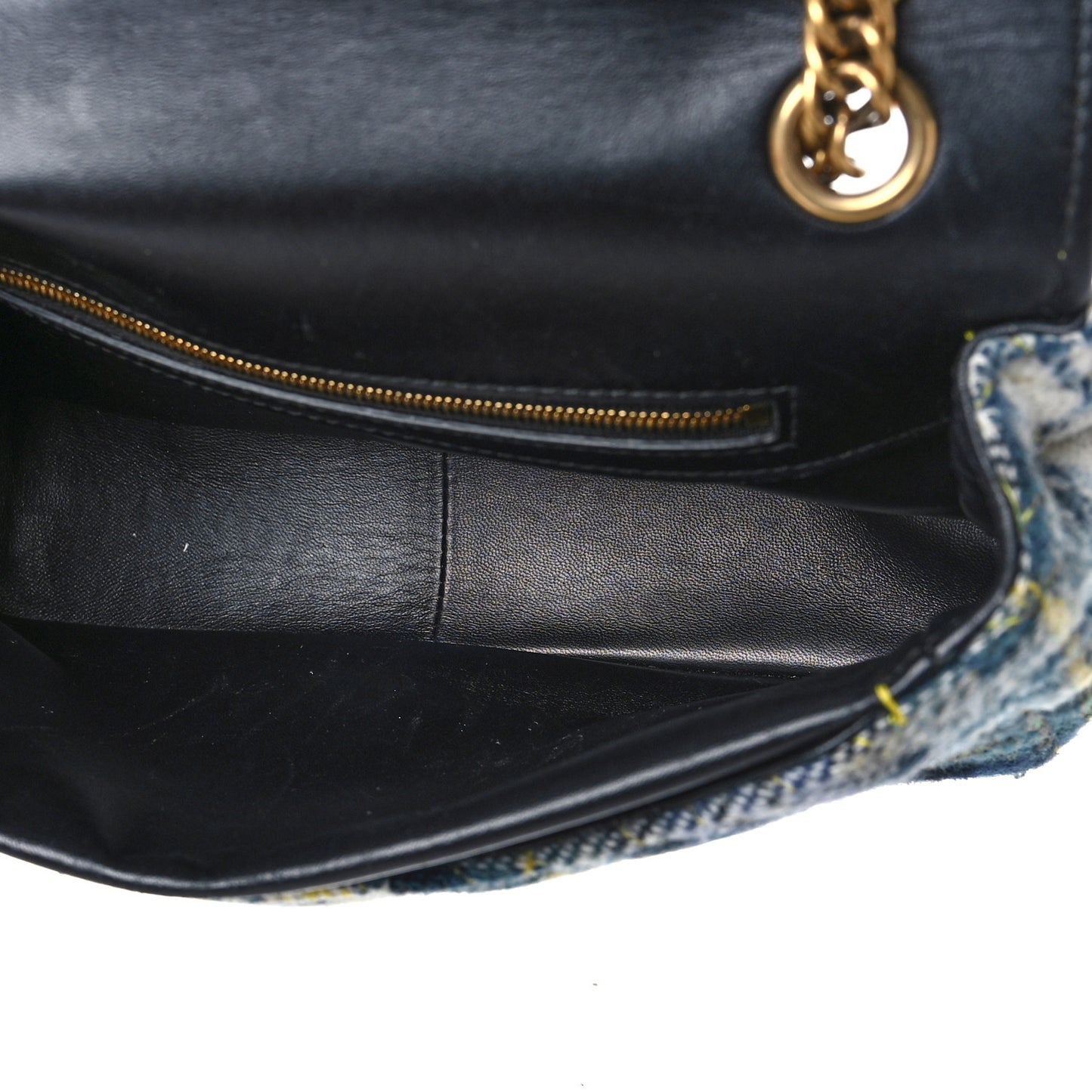 Wool Plaid Diagonal Allover Logo Matelasse M BB Round Shoulder Bag Green Blue Yellow