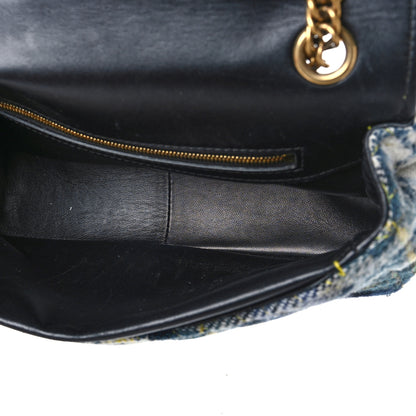 Balenciaga Wool Plaid Diagonal Allover Logo Matelasse M BB Round Shoulder Bag Green Blue Yellow 5 of 16