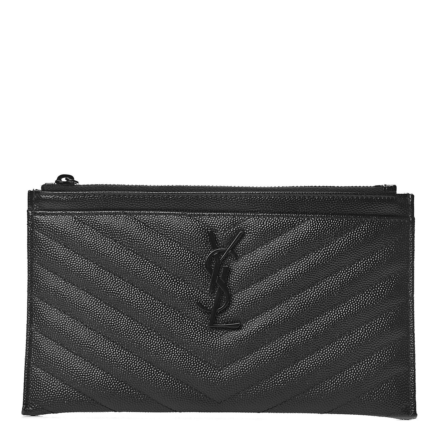 Grain De Poudre Chevron Monogram Bill Pouch Black