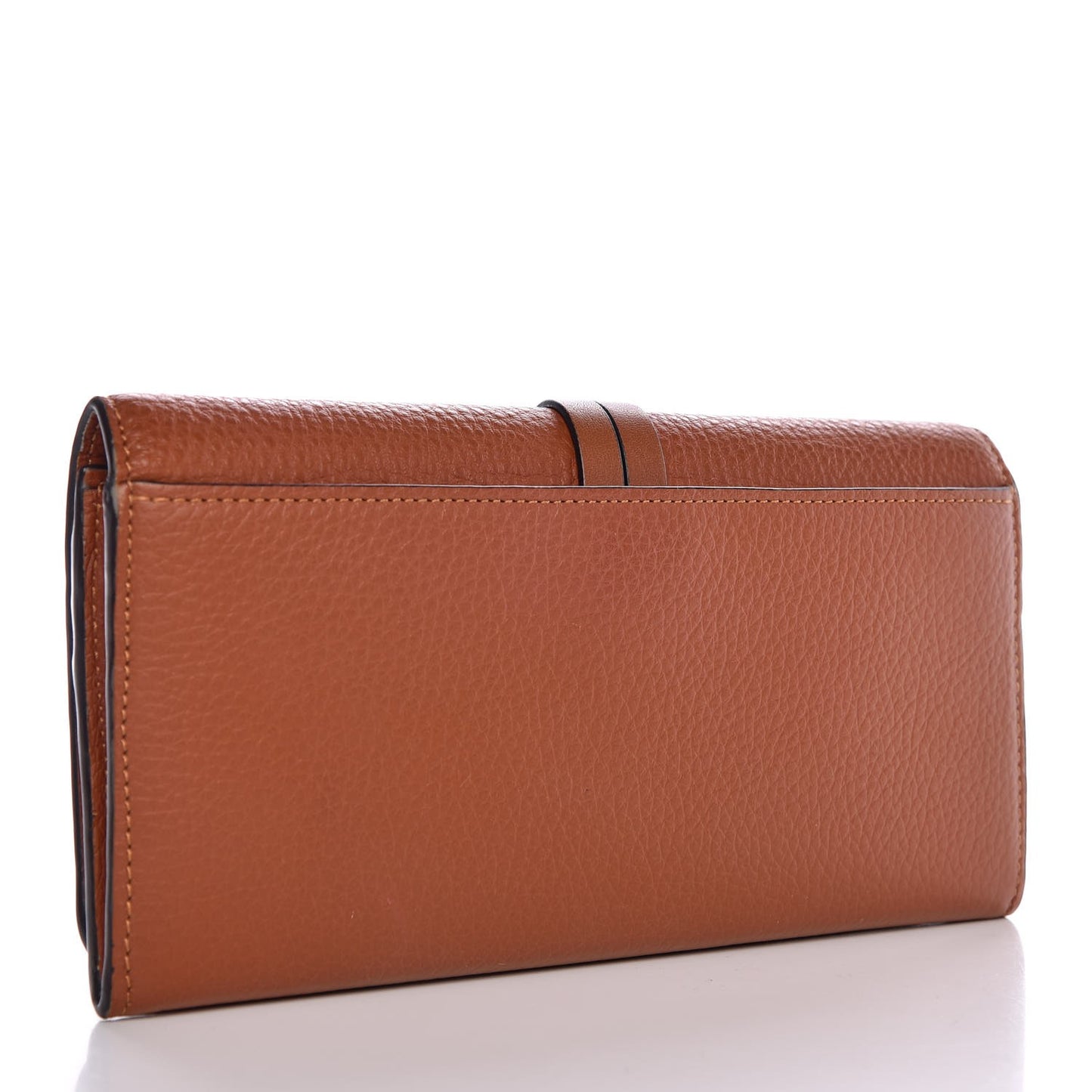 Calfskin Alphabet Long Wallet Brown