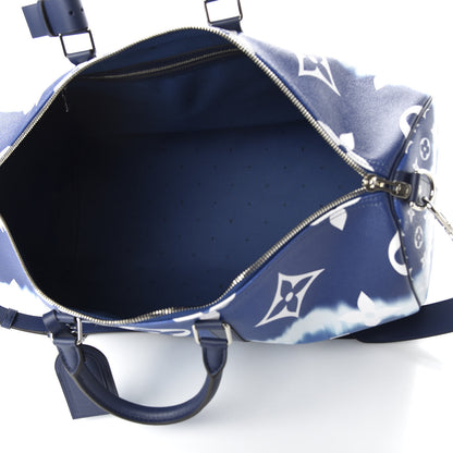 Louis Vuitton Monogram Escale Keepall Bandouliere 50 Blue 4 of 10