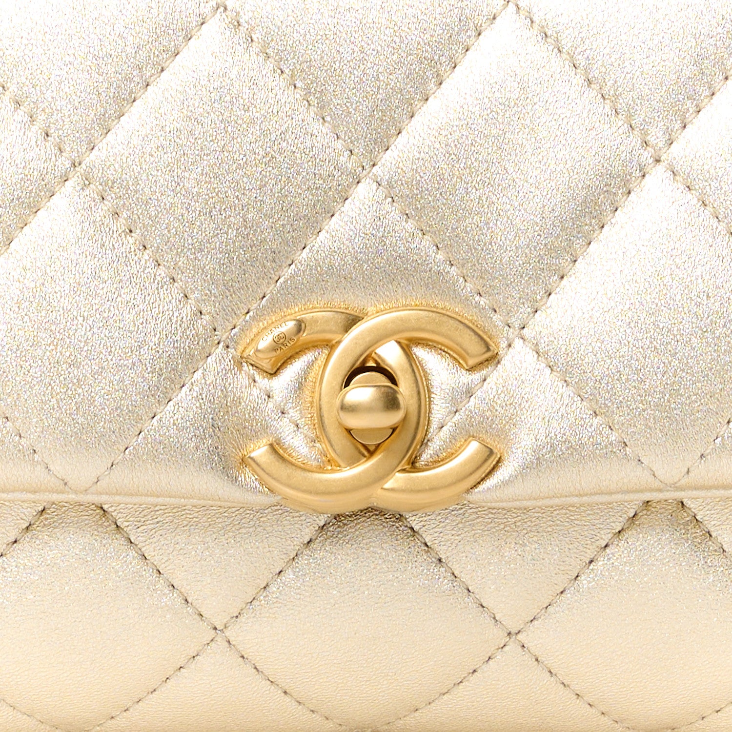 Chanel Metallic Goatskin Quilted Chic Pearls Mini Flap Gold 8 of 10