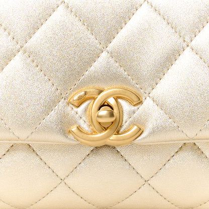 Chanel Metallic Goatskin Quilted Chic Pearls Mini Flap Gold 8 of 10