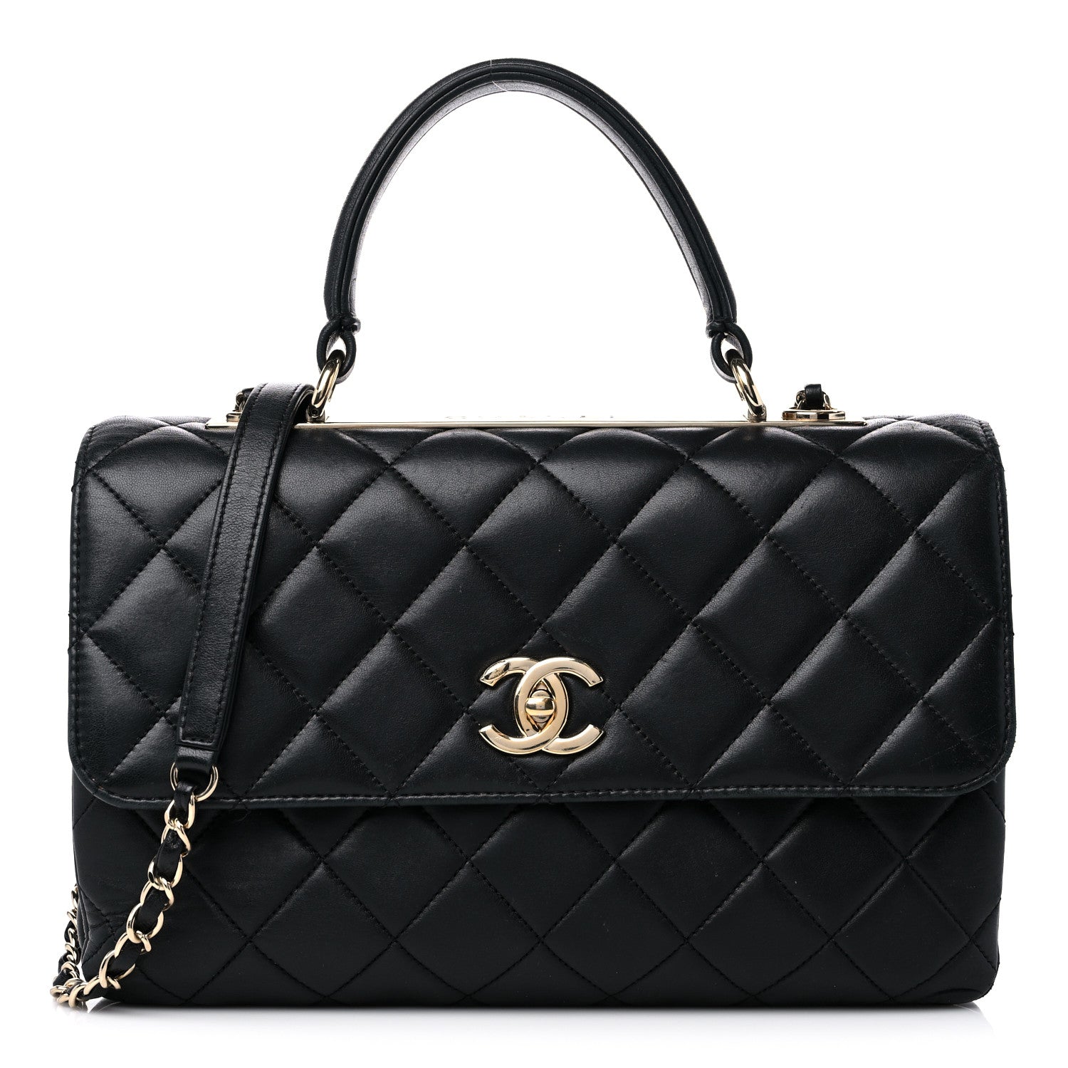 Chanel Lambskin Quilted Medium Trendy CC Flap Dual Handle Bag Black 1 of 22