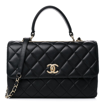 Chanel Lambskin Quilted Medium Trendy CC Flap Dual Handle Bag Black 1 of 22