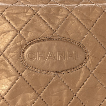 Chanel Aged Calfskin Quilted Vintage Ligne Messenger Flap Gold 8 of 9