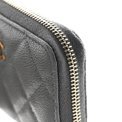 Chanel Caviar Quilted Zipped Key Holder Case Gray 8 of 9