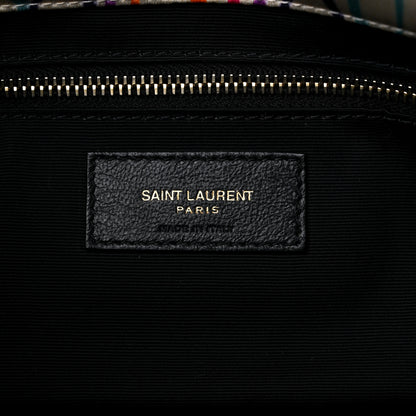 Saint Laurent Silk Carre Rive Gauche Print Patchwork Monogram Medium Jamie Multicolor White 6 of 9