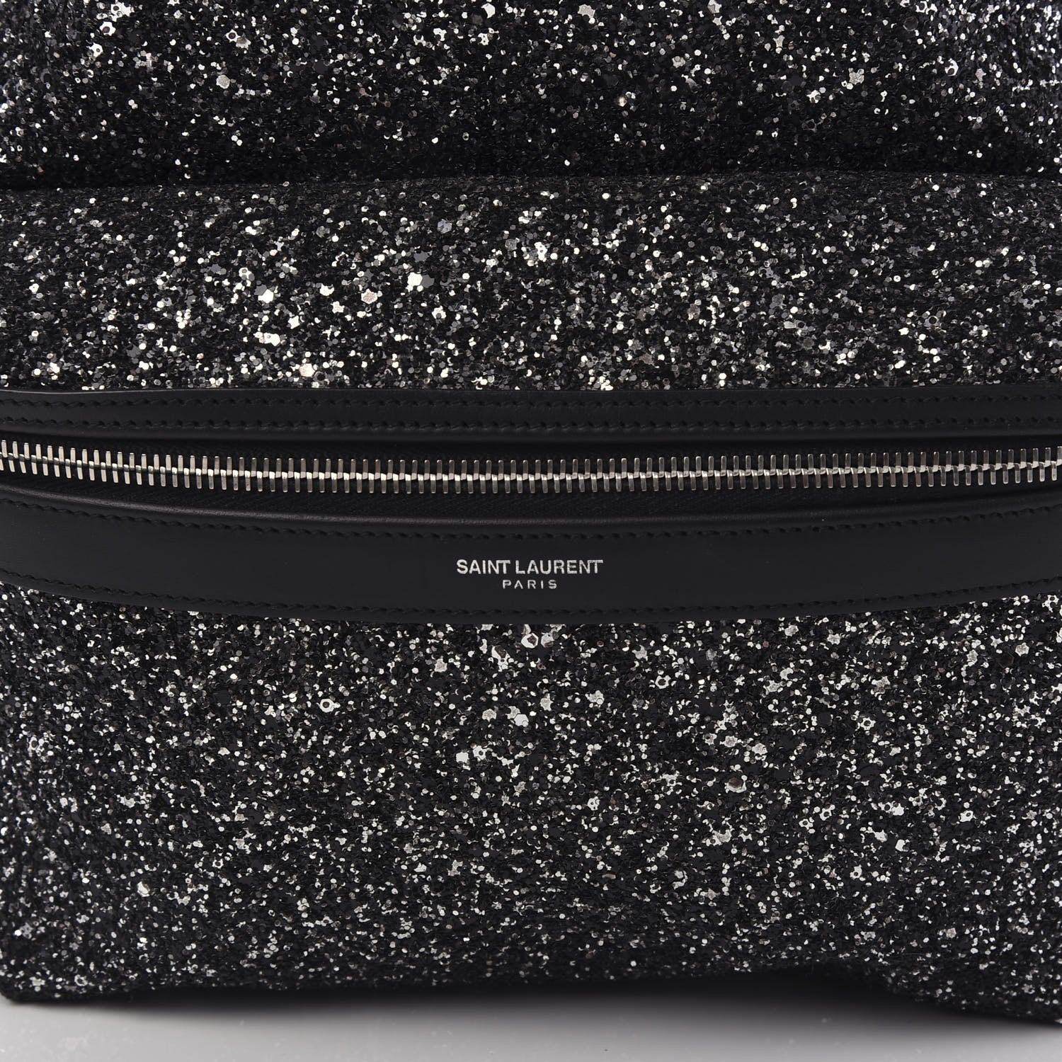 Saint Laurent Glitter Canvas City Backpack Gunmetal 8 of 8