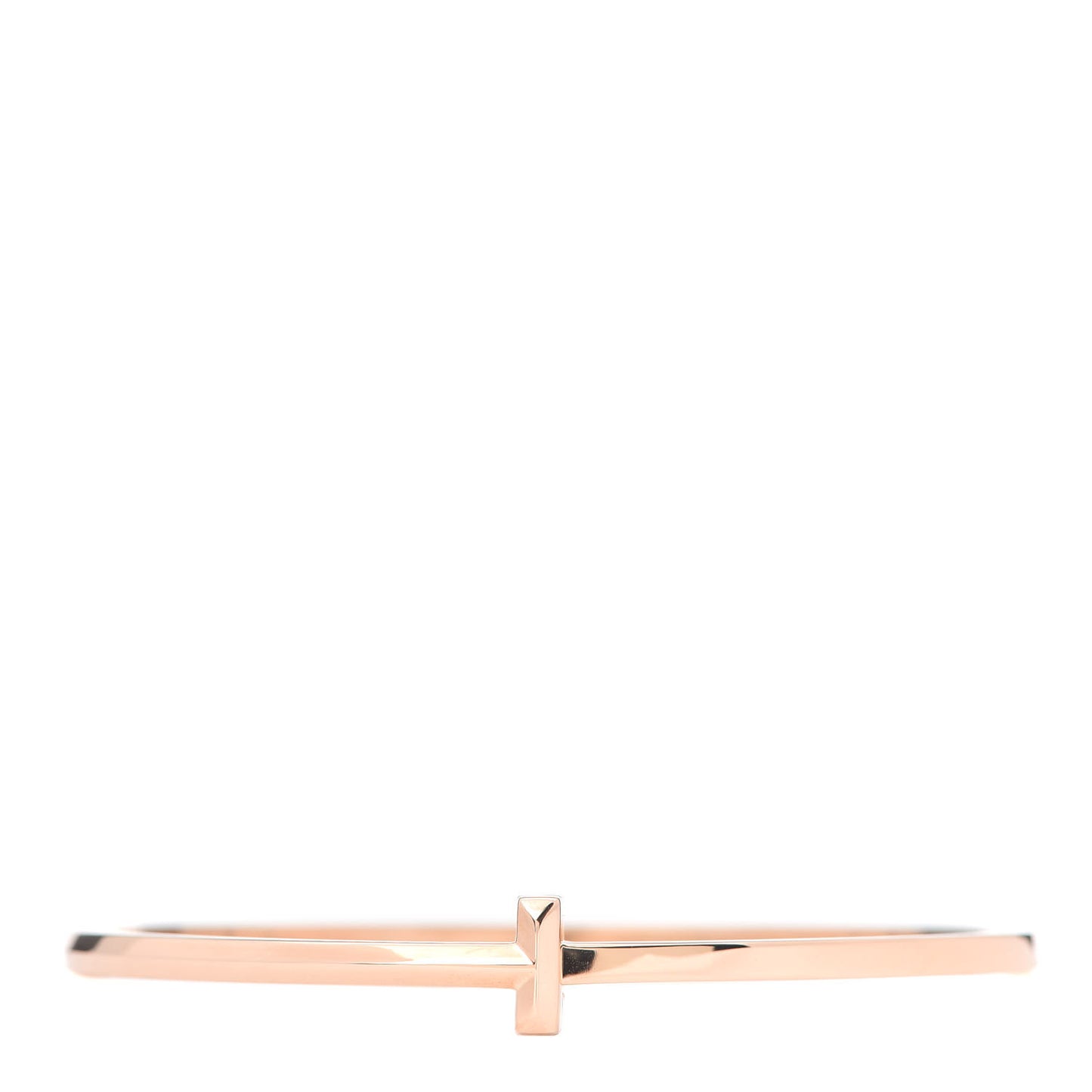18K Rose Gold Narrow T T1 Hinged Bangle Bracelet