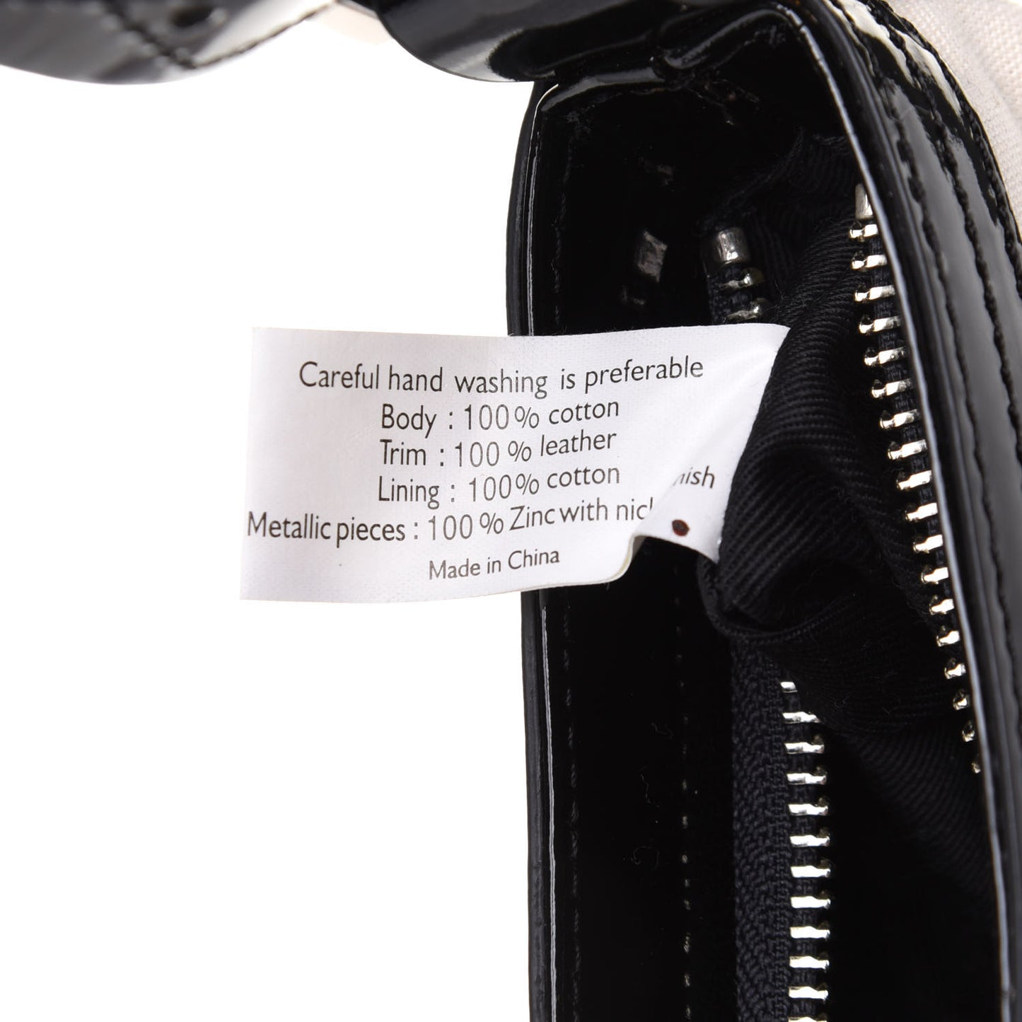 Canvas Patent Hobo Bag White Black