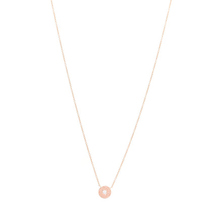 Tiffany 18K Rose Gold Diamond 1837 Circle Pendant Necklace 1 of 7