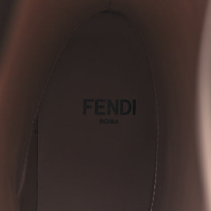 Fendi Calfskin Crocodile Embossed Karligraphy Logo Riding Boots 35.5 Maya 9 of 9