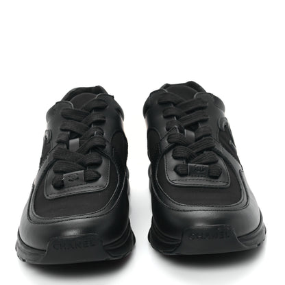 Chanel Lambskin Fabric CC Uniform Sneakers 38 Black 3 of 9