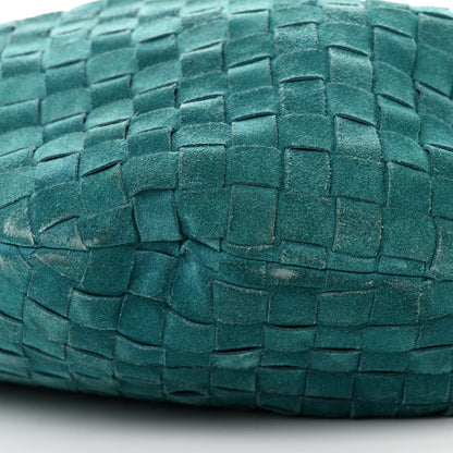 Bottega Veneta Suede Intrecciato Teen Jodie Hobo Petroleum Blue 10 of 10