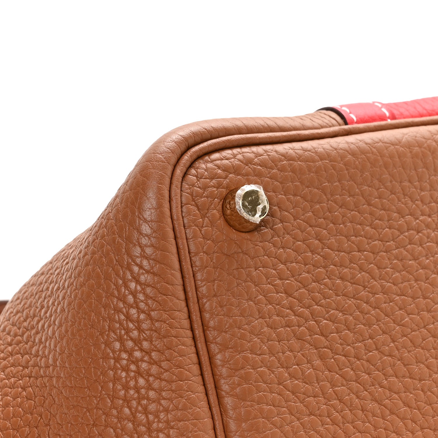 Hermes Taurillon Clemence Casaque Picotin Lock 18 PM Gold Rouge De Coeur 8 of 11