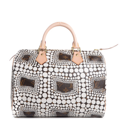 Louis Vuitton Monogram Kusama Town Speedy 30 White 1 of 7