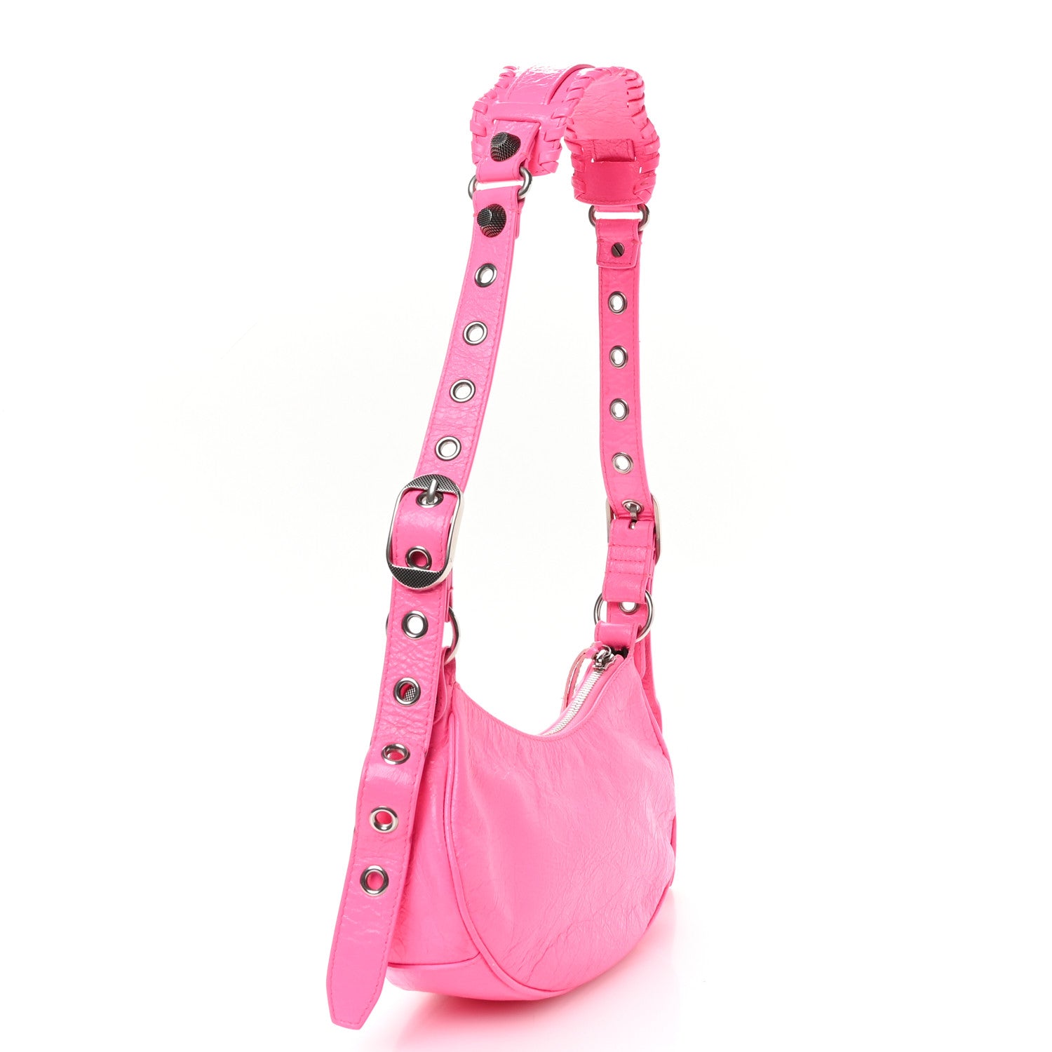 Balenciaga Agneau Arena Le Cagole Shoulder Bag Hot Pink 4 of 11