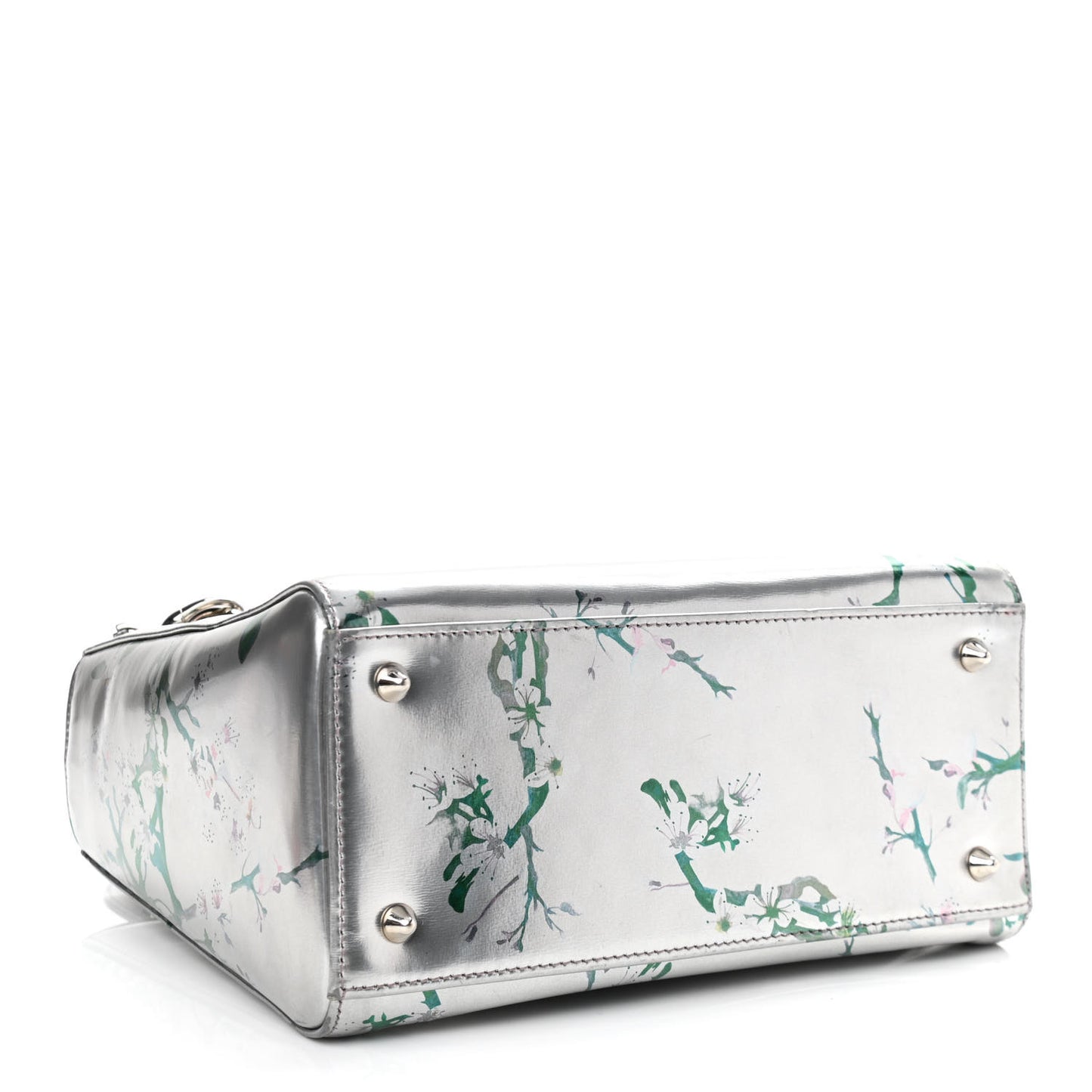 Metallic Patent Floral Printed Medium Lady Dior