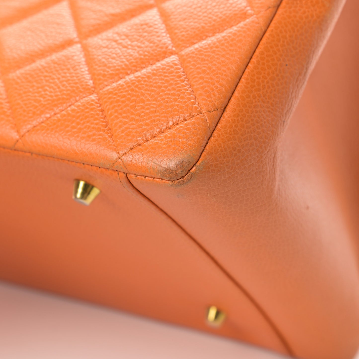 Caviar Quilted Grand Shopping Tote GST Orange