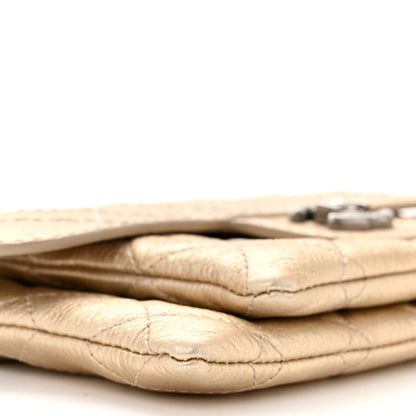 Chanel Metallic Calfskin Quilted Flap Clutch With Chain Light Gold 9 of 11