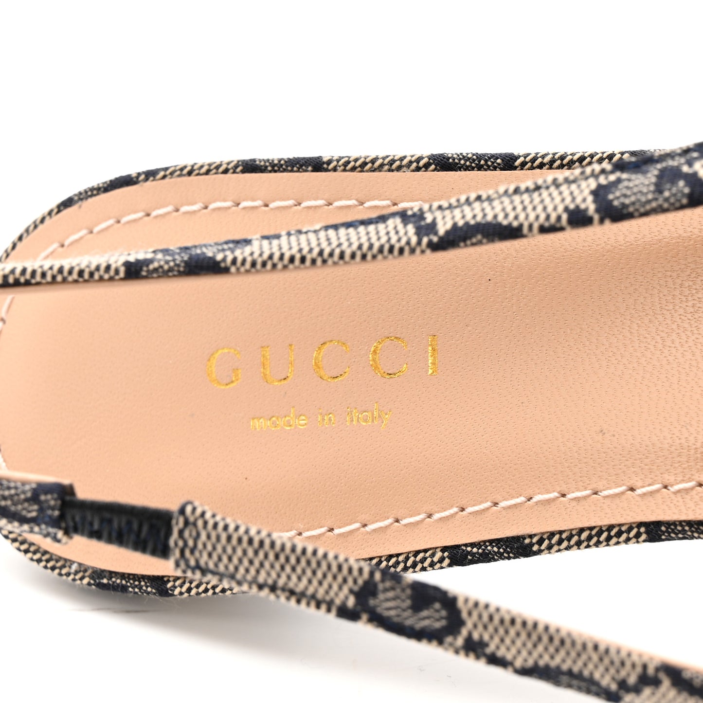 Monogram Horsebit 35mm Slingback Pumps 40 Beige Blue