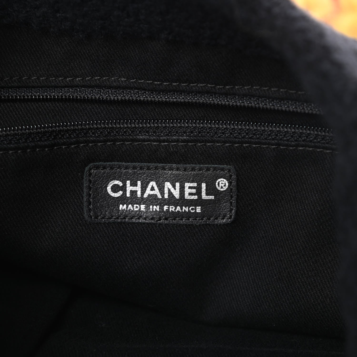Chanel Wool Brooch Embellished Small Fringe Tote Black 6 of 12