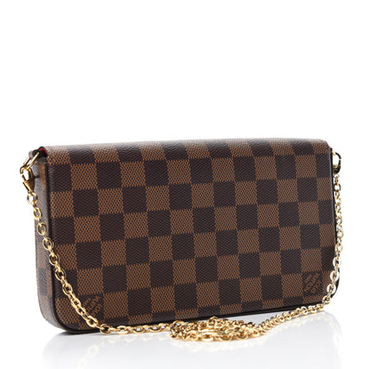 Louis Vuitton Damier Ebene Pochette Felicie Chain Wallet 3 of 11