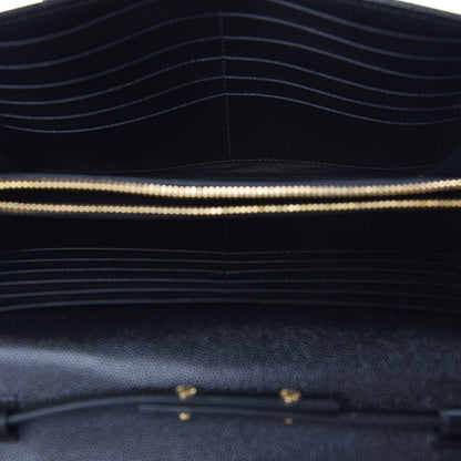Saint Laurent Grain De Poudre Matelasse Chevron Monogram Chain Wallet Black 5 of 10