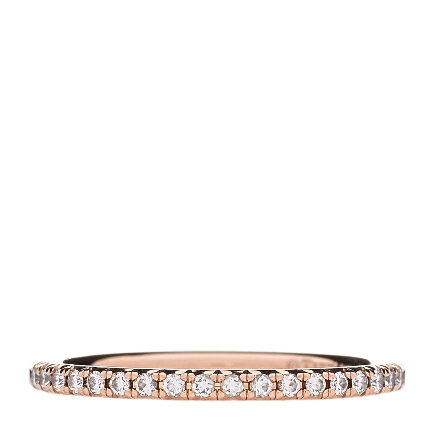 18K Rose Gold Diamond Metro Band Ring 49 5