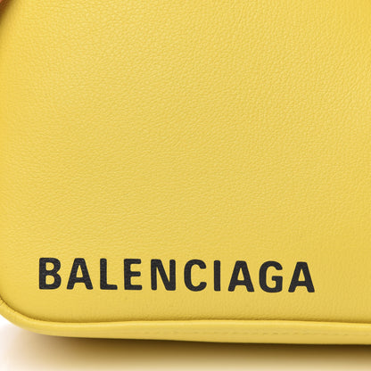 Balenciaga Shiny Day Calfskin Logo XS Triangle Duffle Jaune Black 7 of 9