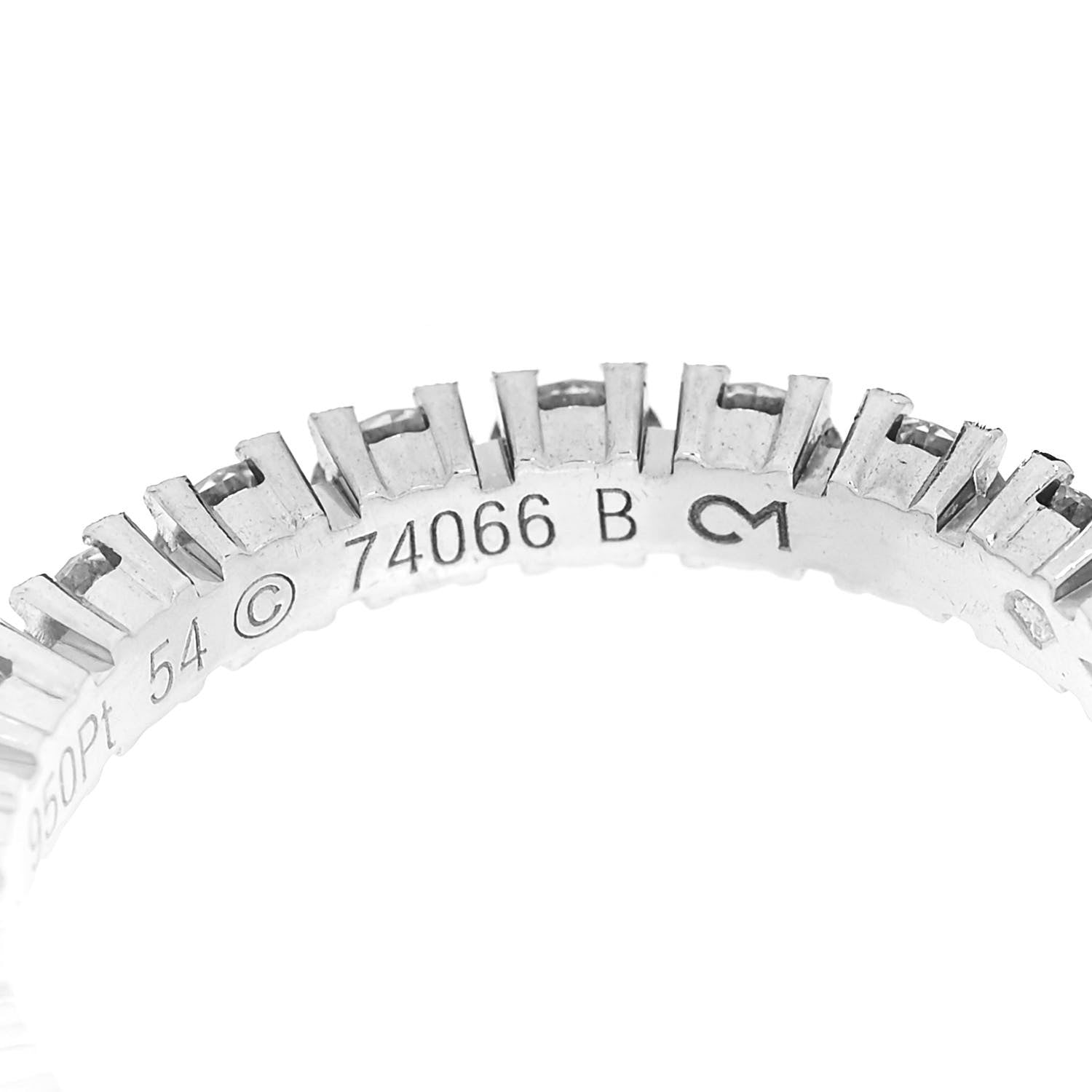 Cartier Platinum Diamond 1.52ct Destinee Wedding Band Ring 54 6.75 6 of 7