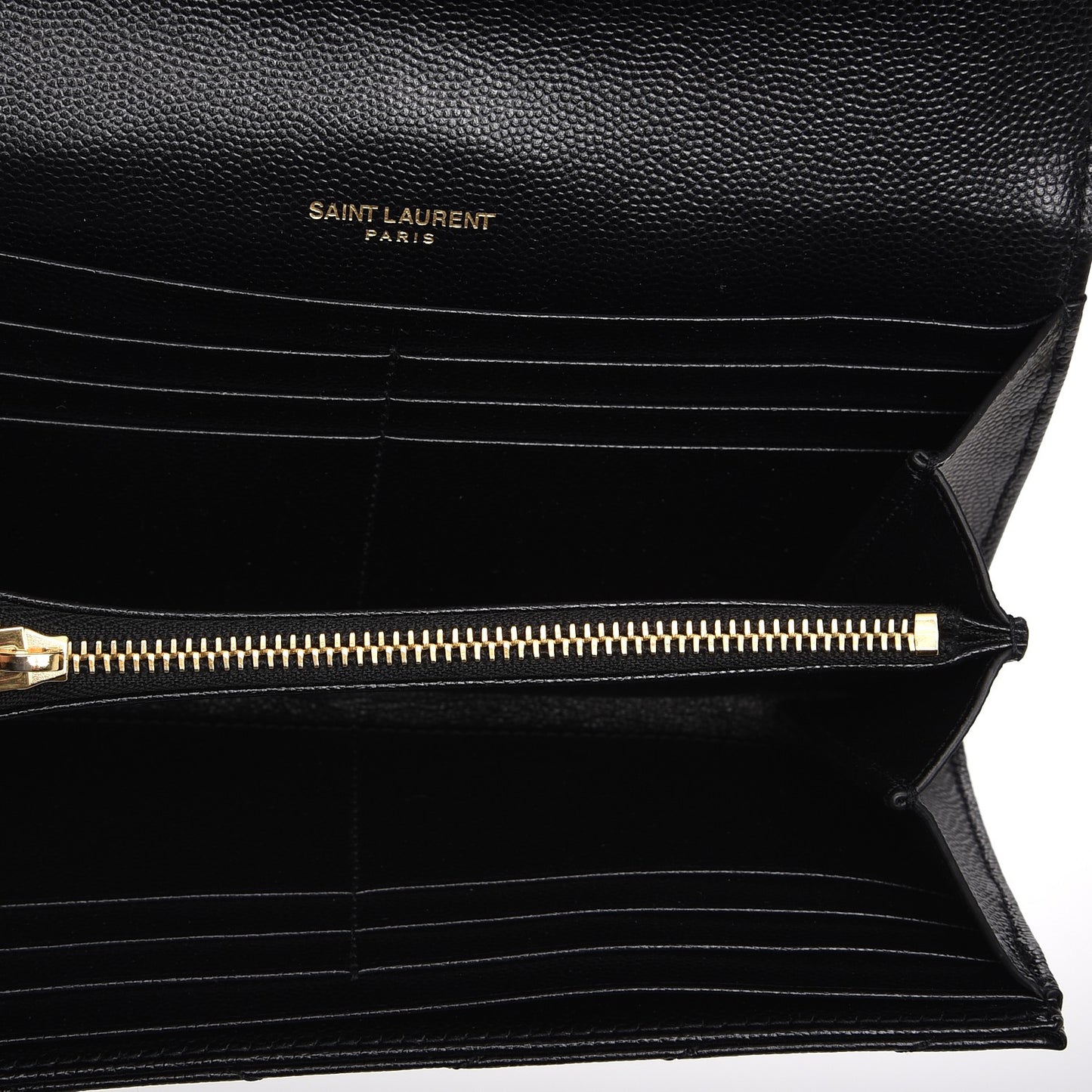 Grain De Poudre Matelasse Chevron Monogram Flap Wallet Black