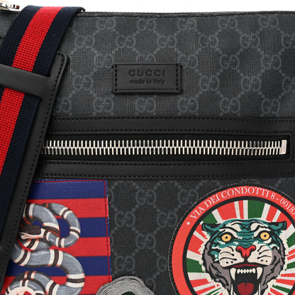 Gucci GG Supreme Monogram Night Courrier Flat Messenger Bag Black Multicolor 8 of 13